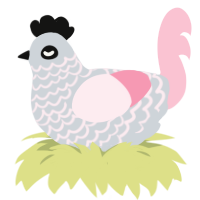 A mist and rose chicken with a lace pattern