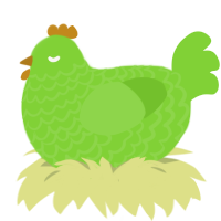 A grass chicken with a lace pattern