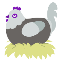 Wheat, a grey and silver chicken with a head pattern