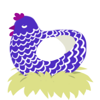 (unnamed), a indigo and white chicken with a lace pattern