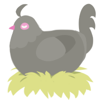 Sediment, a ash chicken with a head pattern