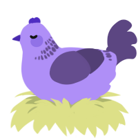 A lilac and overcast chicken with a neck-band pattern