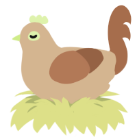 A beige and brown chicken