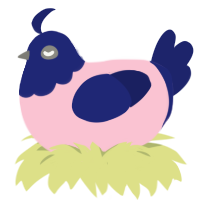 (unnamed), a rose and navy chicken with a head pattern