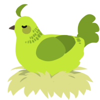 A lime and chartreuse chicken with a neck-band pattern