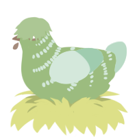 A grass and spring chicken with a half-bar pattern