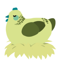A lemon and olive chicken with a neck-band pattern