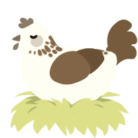 A mist and bark chicken with a neck-speckle pattern