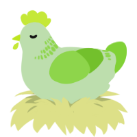 A gluppy and grass chicken with a neck-band pattern