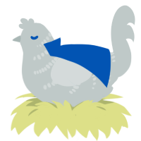A silver chicken with a half-bar pattern