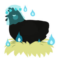 A black chicken with a bar pattern