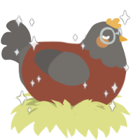 A russet and grey chicken with a head pattern