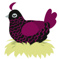 Bokfast, a black and wine chicken with a lace pattern