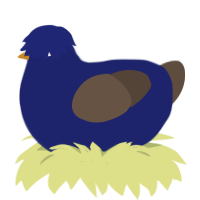 A navy and bark chicken