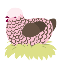 A rose and bark chicken with a lace pattern
