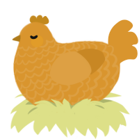 A orange chicken with a lace pattern