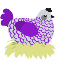 A mist and violet chicken with a lace pattern