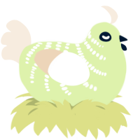 A apple and cream chicken with a half-bar pattern