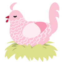 A rose chicken with a lace pattern