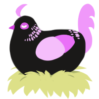 A sable and lavender chicken with a neck-band pattern
