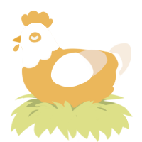 A honey and cream chicken with a head pattern