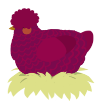 Berry Jam, a wine and maroon chicken with a lace pattern