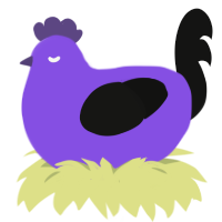 im a taxpayer, a blurple and black chicken
