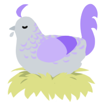 A mist and lilac chicken with a half-lace pattern