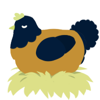 A gold and tumblr chicken with a head pattern