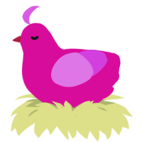 A fuchsia and orchid chicken