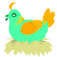 (unnamed), a wine and ultramarine chicken with a neck-band pattern