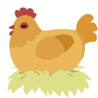 A honey and orange chicken with a head pattern