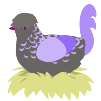 (unnamed), a grey and lilac chicken with a half-lace pattern