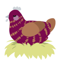 (unnamed), a wine and brown chicken with a bar pattern