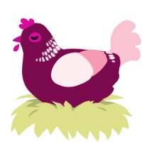(unnamed), a wine and rose chicken with a neck-band pattern