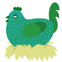 (unnamed), a turquoise and viridian chicken with a lace pattern