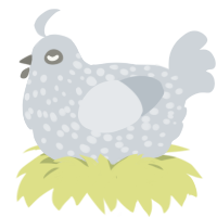 A mist chicken with a speckle pattern