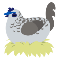 A mist and grey chicken with a half-lace pattern