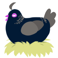 A tumblr and grey chicken with a neck-band pattern