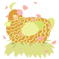 A orange and lemon chicken with a lace pattern