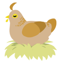 A beige and gold chicken with a neck-band pattern