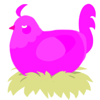 Breakfast, a orchid chicken with a head pattern