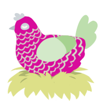 Juyonryu, a fuchsia and gluppy chicken with a lace pattern