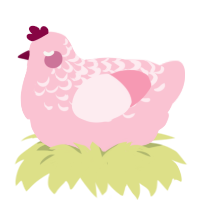 A rose chicken with a half-lace pattern