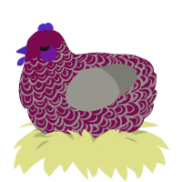 A wine and ash chicken with a double-lace pattern