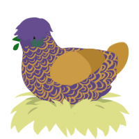 A overcast and gold chicken with a double-lace pattern