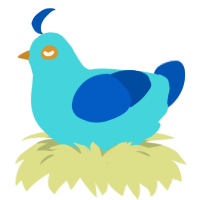 A aqua and ultramarine chicken