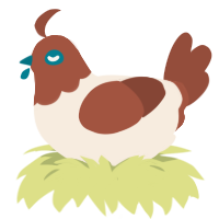 Ice cream, a cream and russet chicken with a head pattern
