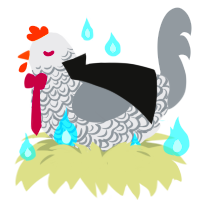 A black and grey chicken with a double-lace pattern