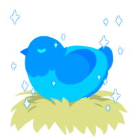 A sky and sapphire chicken with a head pattern